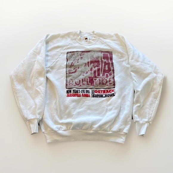 Fruit of the Loom Other - Vintage Alabama Crimson Tide Sweatshirt Mens XL Pullover Crewneck White 90s